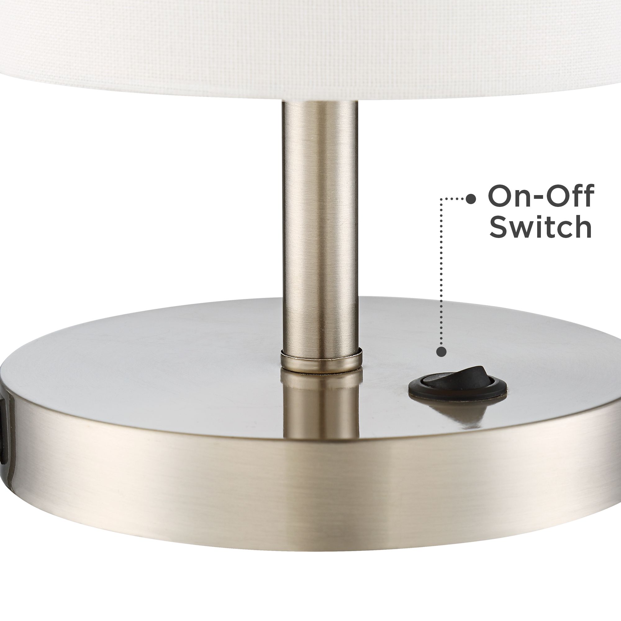 Image 5 Possini Euro Heyburn 20" High Brushed Nickel USB Accent Table Lamp more views