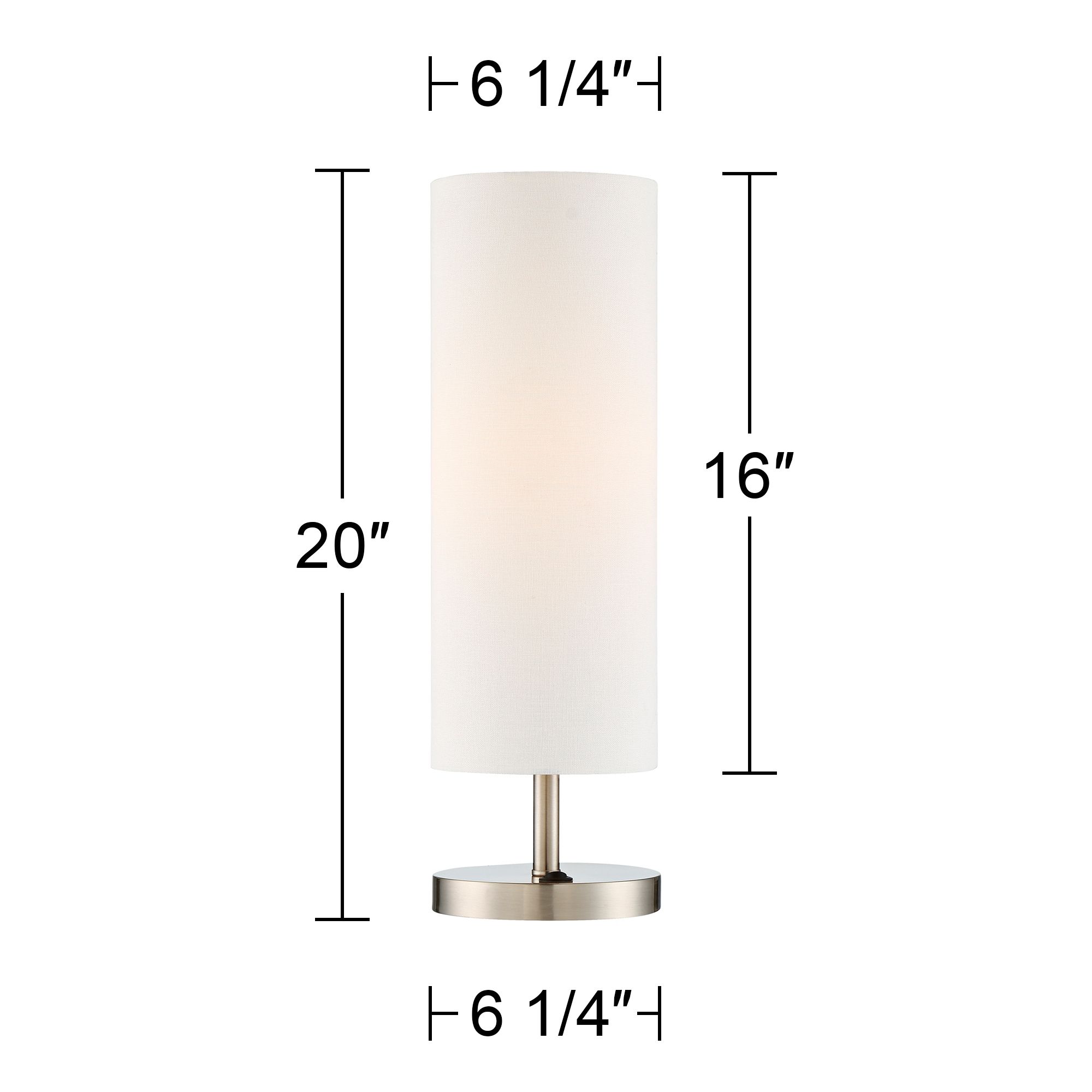 Possini Euro Heyburn 20" High Brushed Nickel USB Accent Table Lamp