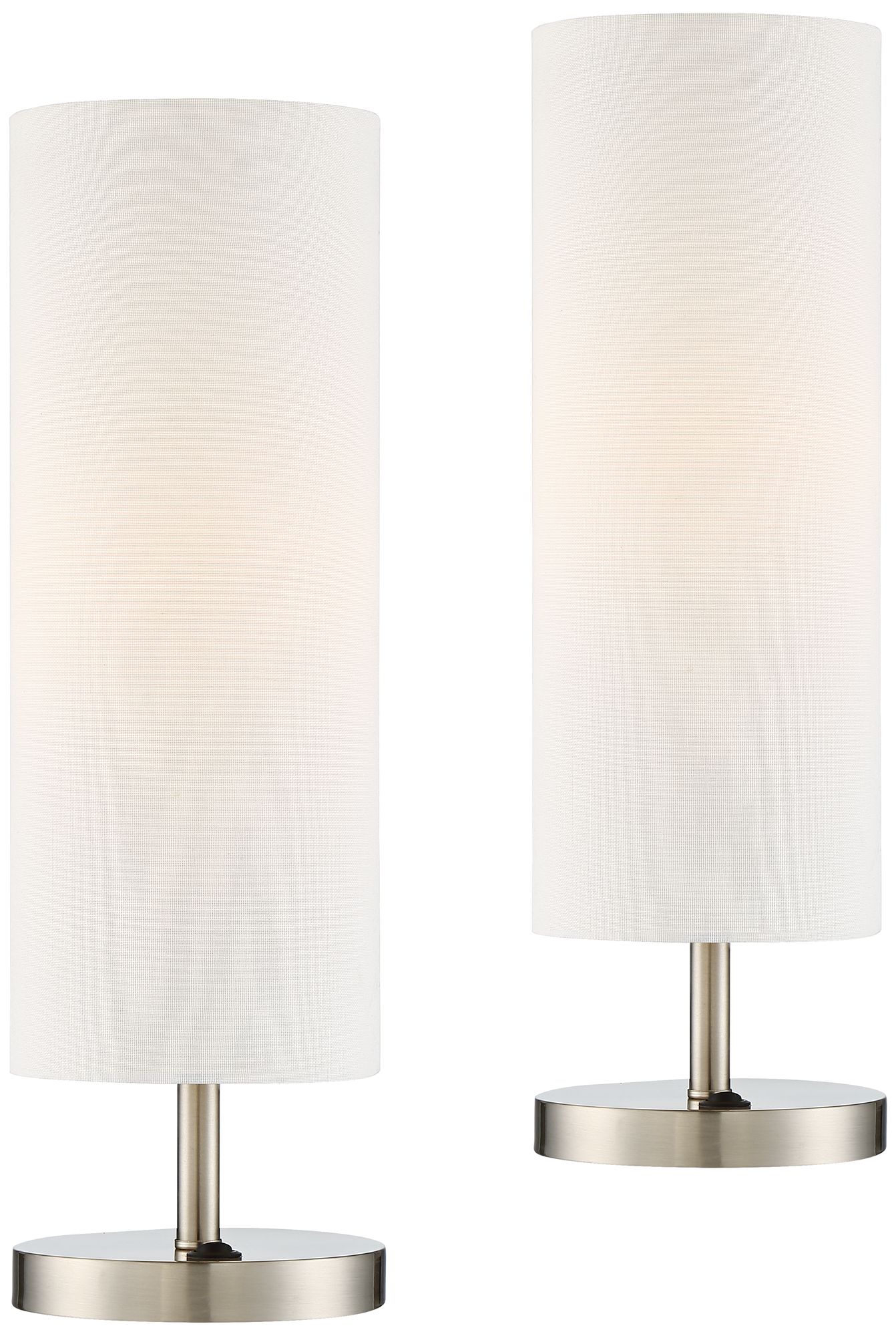 Image 2 Possini Euro Heyburn Brushed Nickel Outlet USB Table Lamps Set of 2