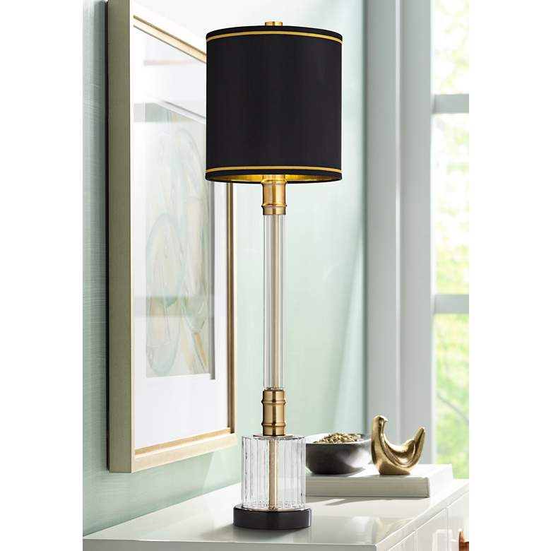 Image 1 Possini Euro Heyden 34 3/4" Modern Luxe Tall Console Buffet Table Lamp