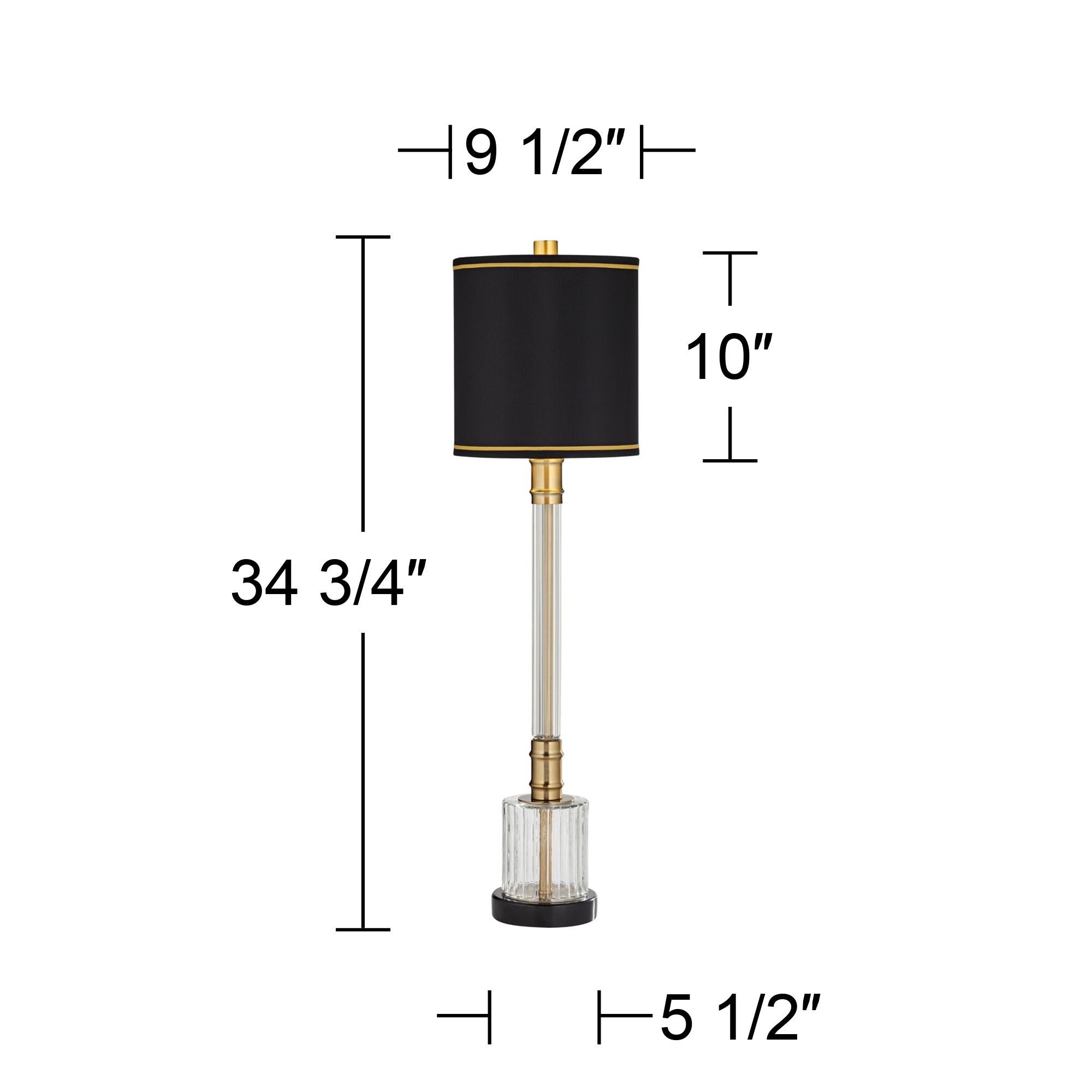 Possini Euro Heyden 34 3/4" Modern Luxe Tall Console Buffet Table Lamp in scene