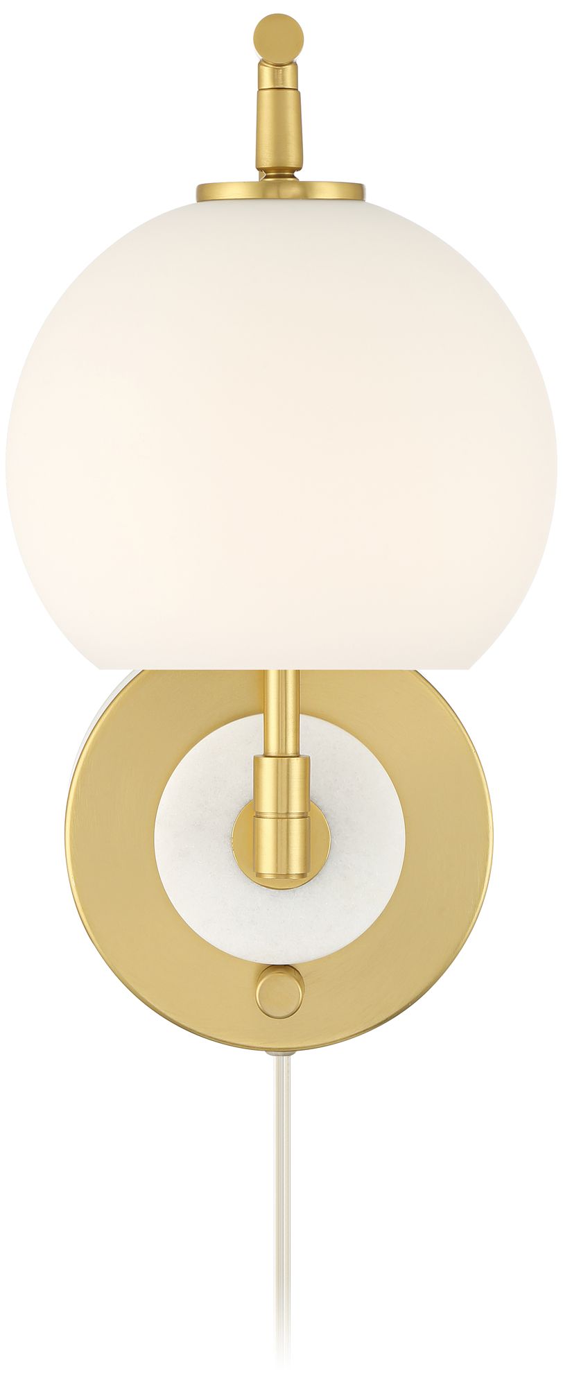 Image 6 Possini Euro Hillary 14"H Antique Brass Swing-Arm Plug-In Wall Lamp more views