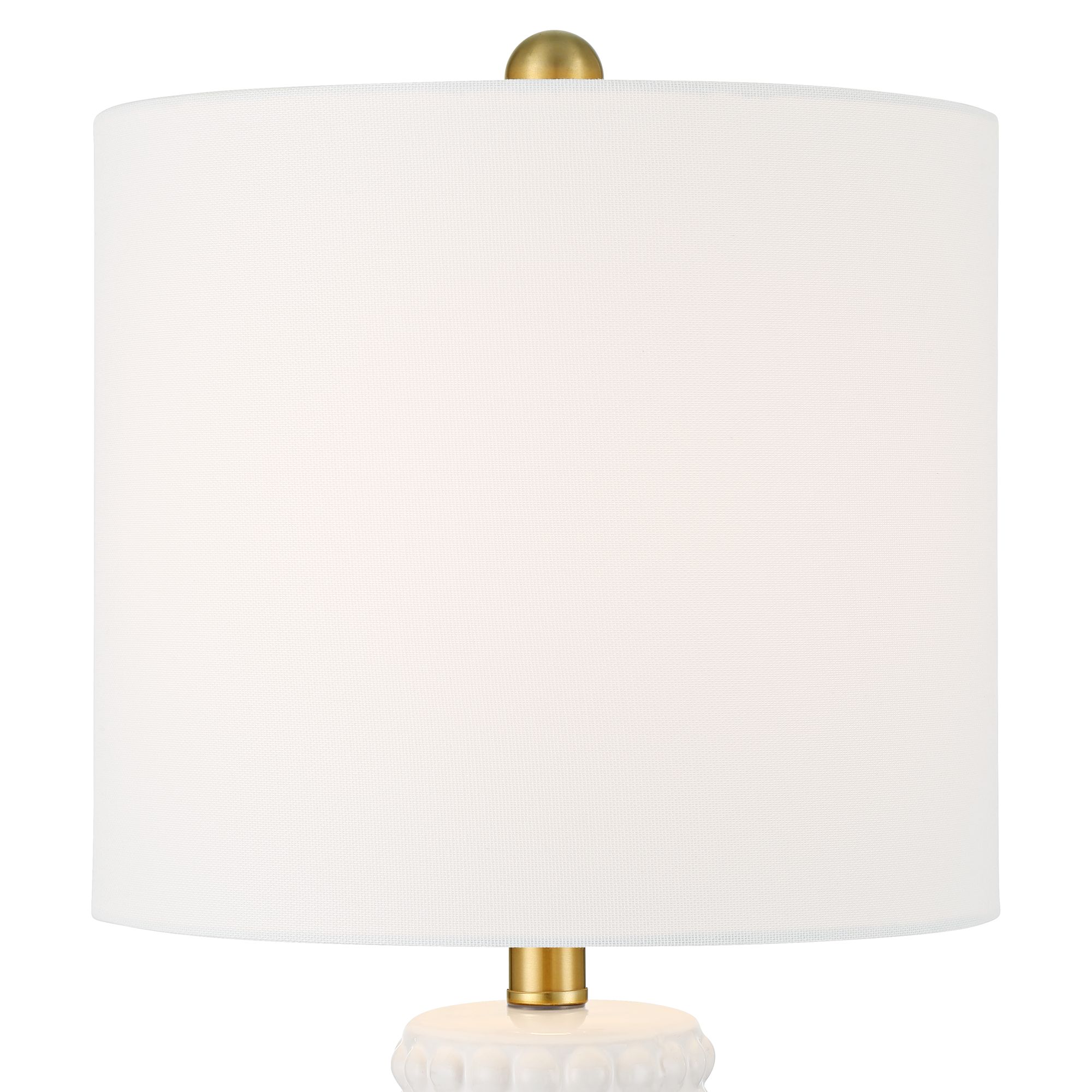 Image 4 Possini Euro Hobnail 22 1/2" White Ceramic Modern Table Lamps Set of 2 more views