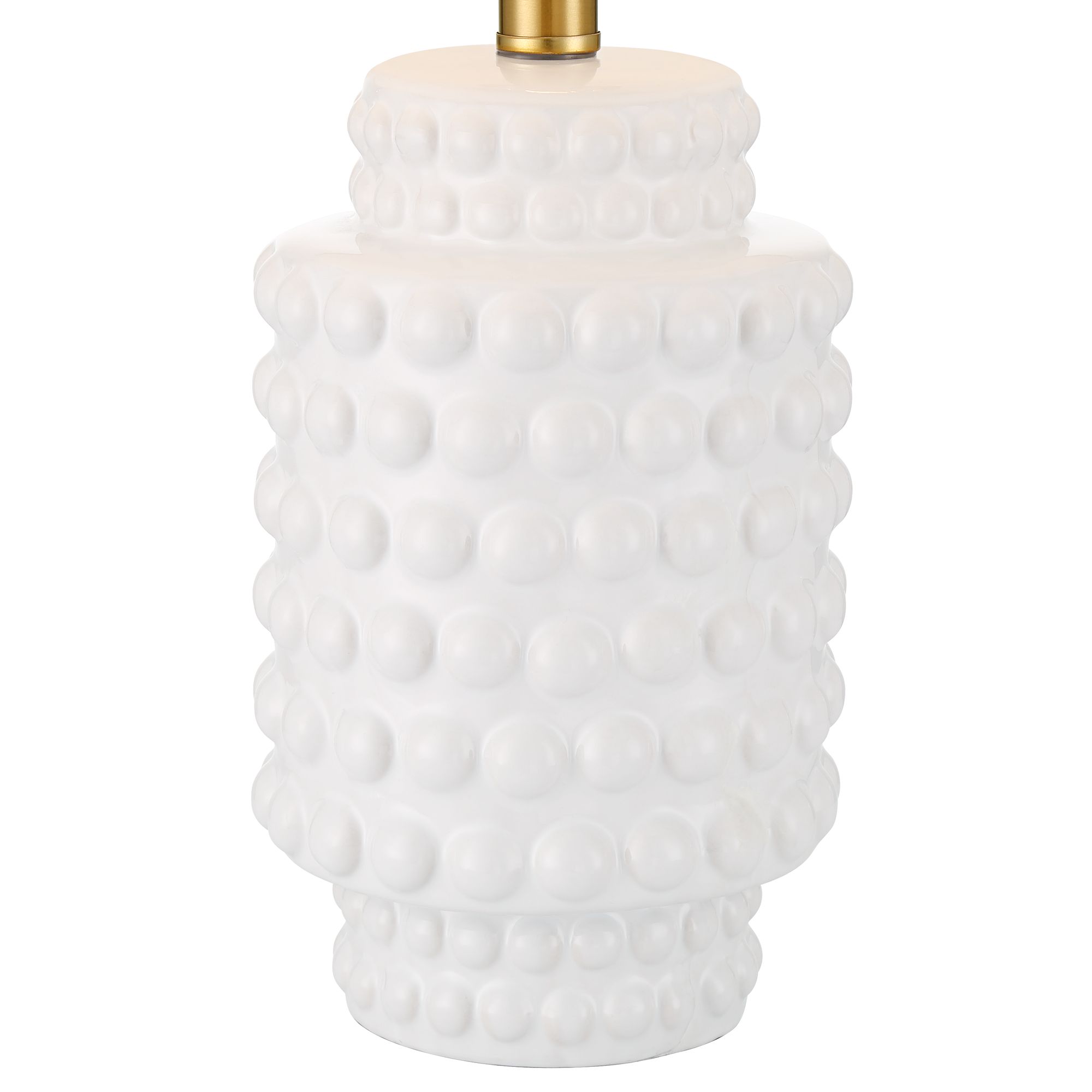 Image 6 Possini Euro Hobnail 22 1/2" White Ceramic Modern Table Lamps Set of 2 more views