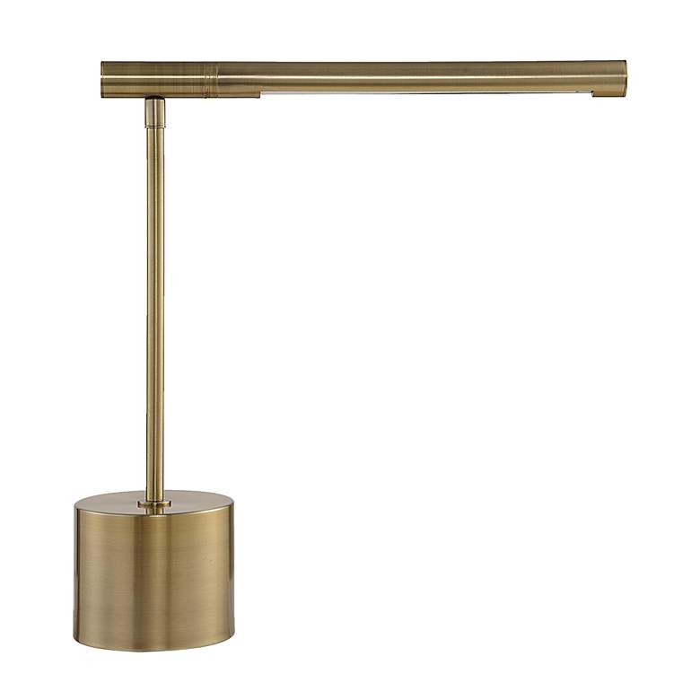 Image 2 Possini Euro Holbrook 17" High Antique Brass LED Desk Lamp