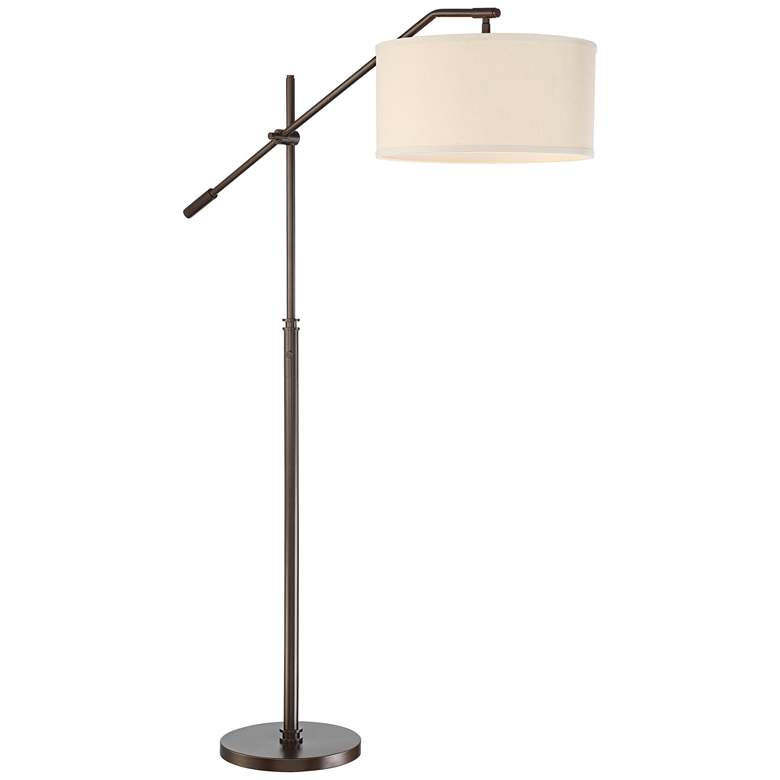 Image 7 Possini Euro Holden Adjustable Height Oil-Rubbed Bronze Boom Arm Floor Lamp more views