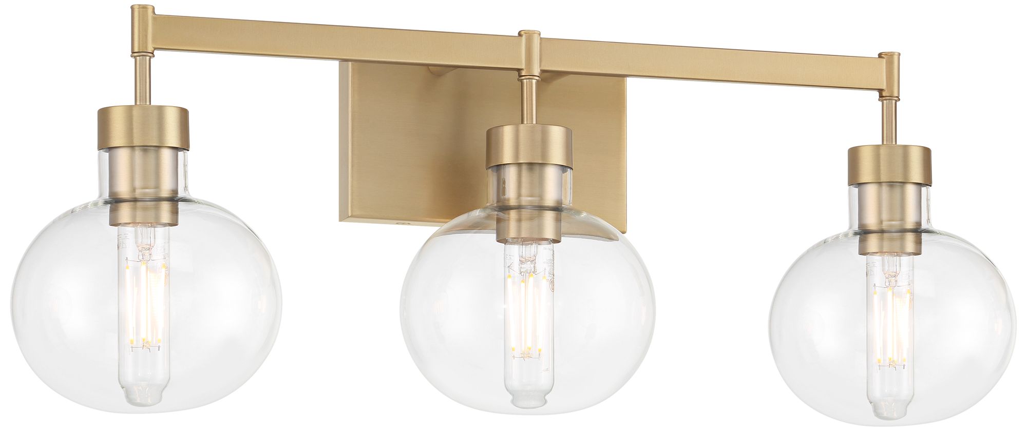 Image 4 Possini Euro Holland 23 3/4" Wide Warm Brass 3-Light Modern Bath Light more views