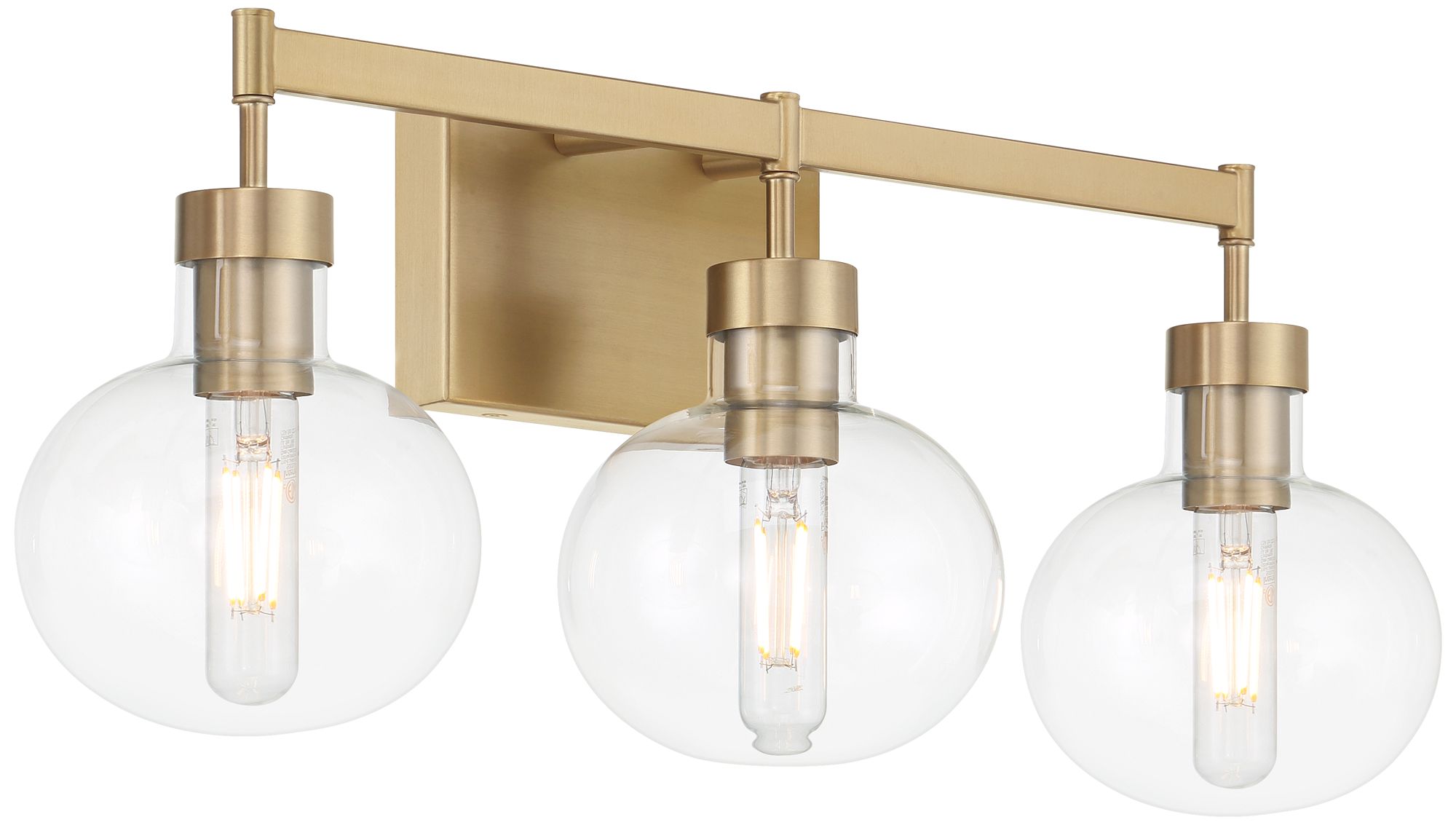 Image 5 Possini Euro Holland 23 3/4" Wide Warm Brass 3-Light Modern Bath Light more views
