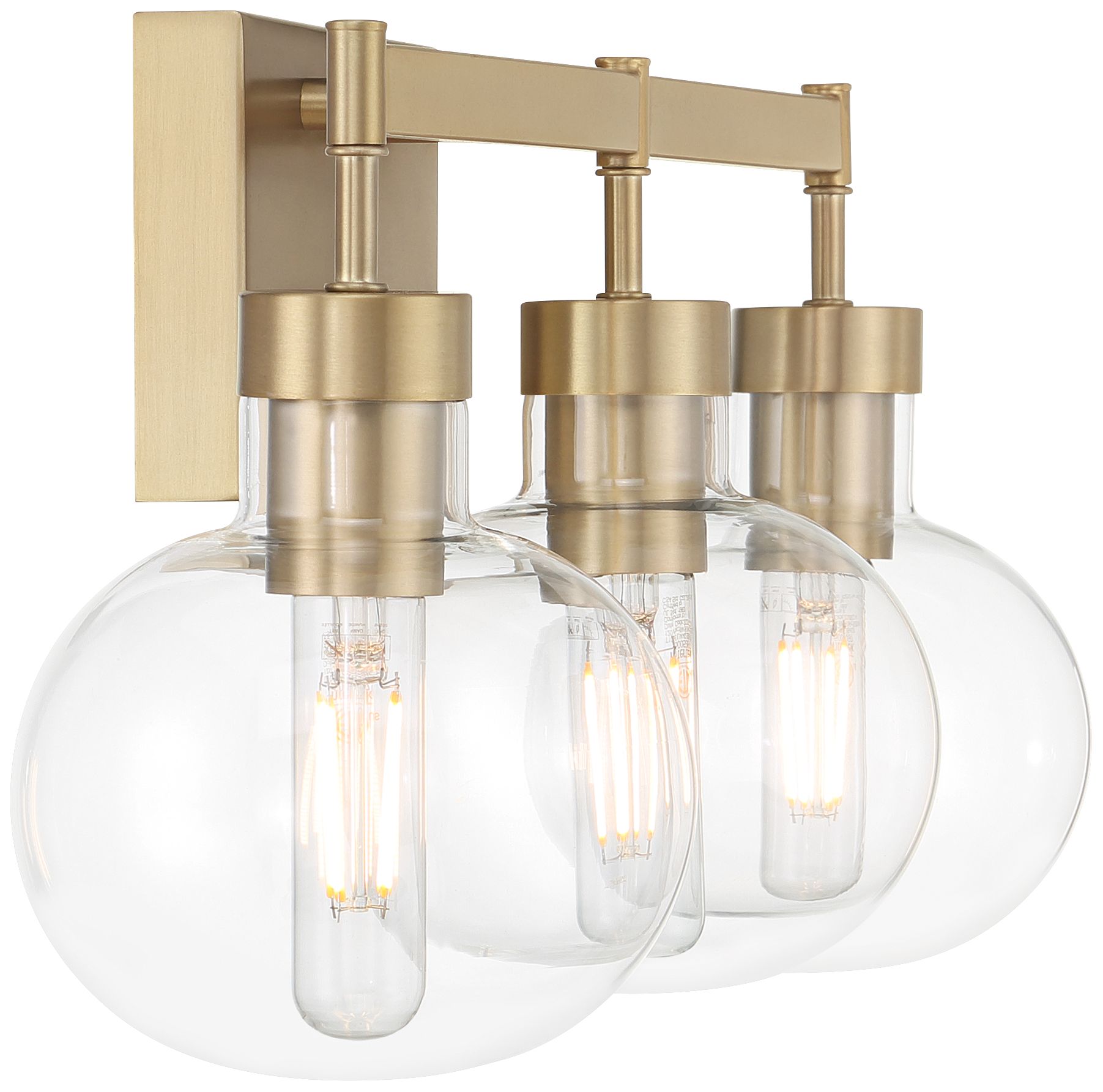 Image 6 Possini Euro Holland 23 3/4" Wide Warm Brass 3-Light Modern Bath Light more views