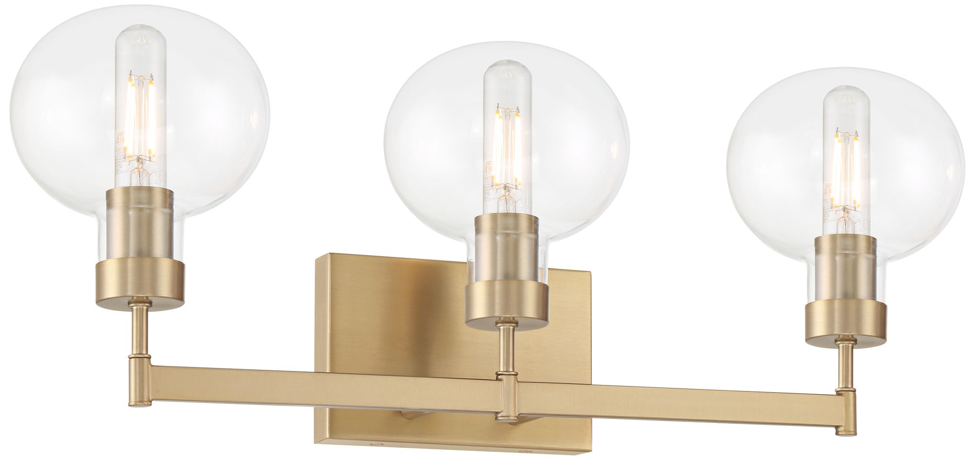 Image 7 Possini Euro Holland 23 3/4" Wide Warm Brass 3-Light Modern Bath Light more views