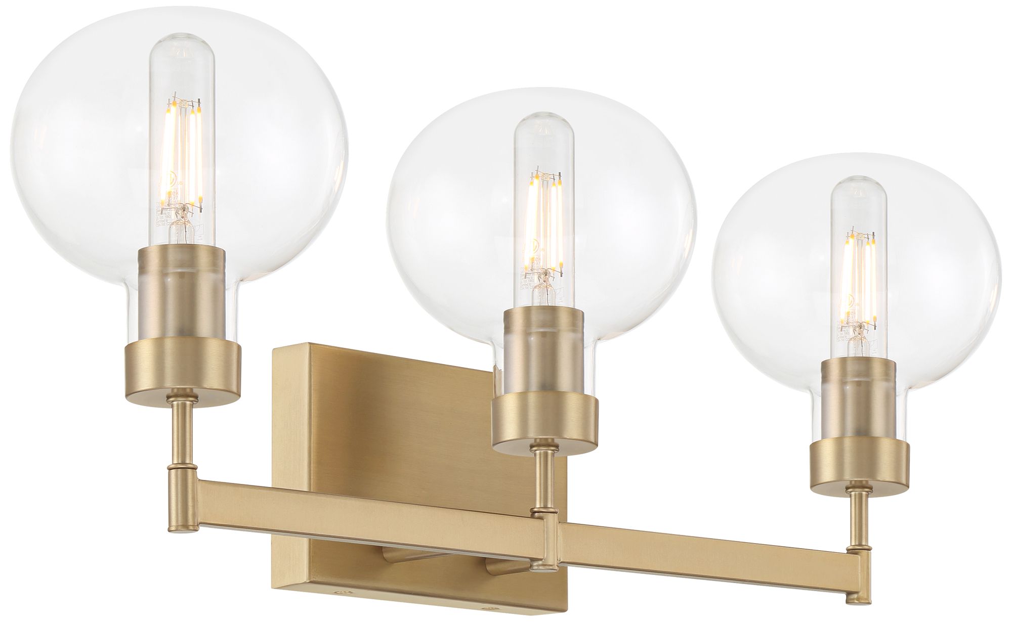 Possini Euro Holland 23 3/4" Wide Warm Brass 3-Light Modern Bath Light