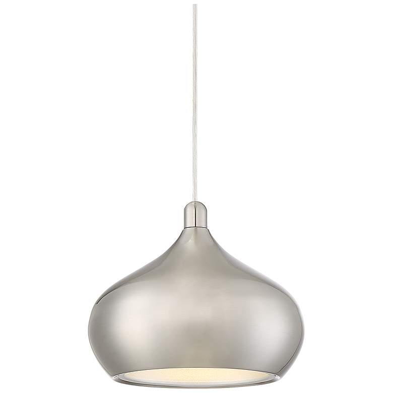 Image 2 Possini Euro Holland 7 1/2 inch Wide Satin Nickel Modern LED Mini Pendant