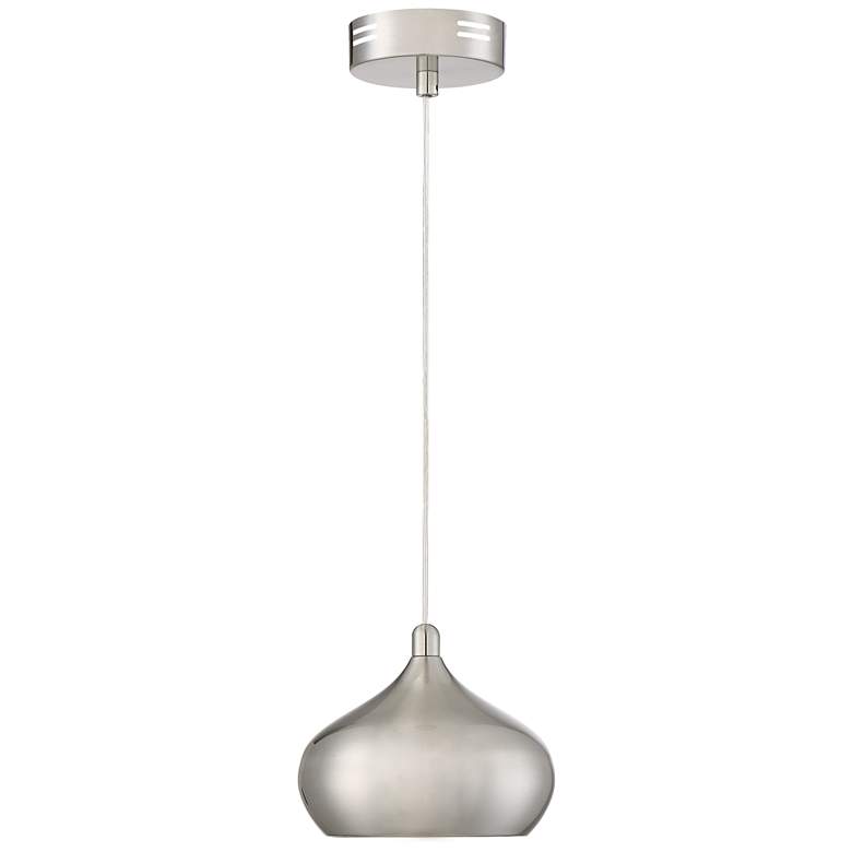Image 5 Possini Euro Holland 7 1/2" Wide Satin Nickel Modern LED Mini Pendant more views