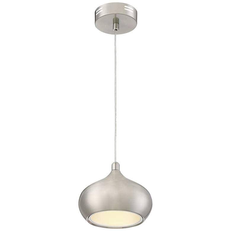 Image 7 Possini Euro Holland 7 1/2 inch Wide Satin Nickel Modern LED Mini Pendant more views