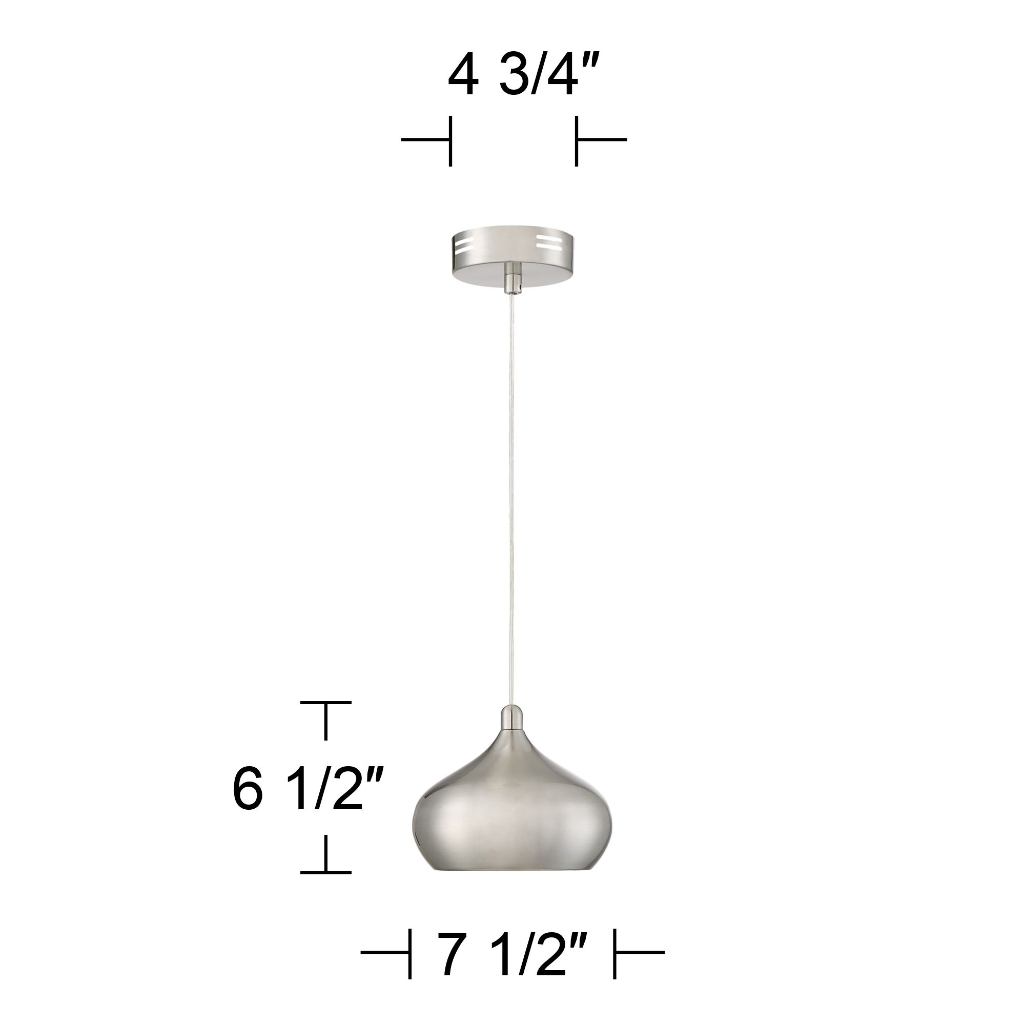Possini Euro Holland 7 1/2" Wide Satin Nickel Modern LED Mini Pendant