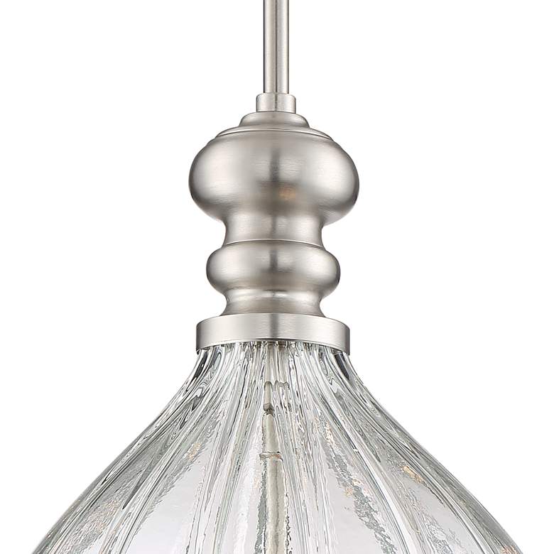 Image 3 Possini Euro Houten 11 1/2" Wide Nickel and Handcrafted Glass Pendant more views