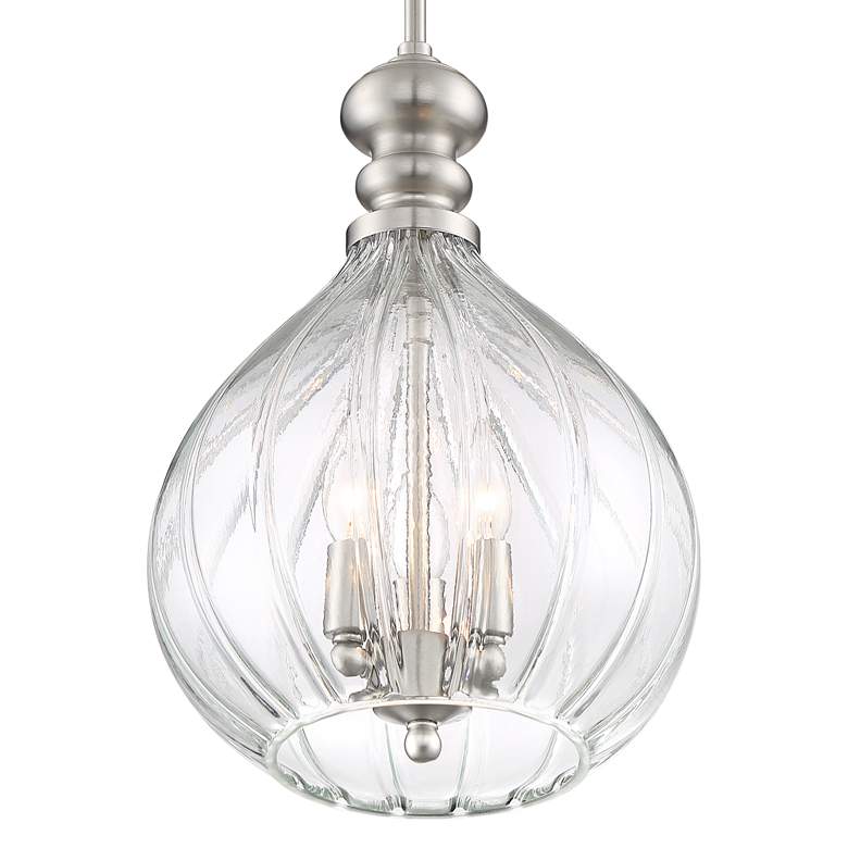 Image 5 Possini Euro Houten 11 1/2" Wide Nickel and Handcrafted Glass Pendant more views