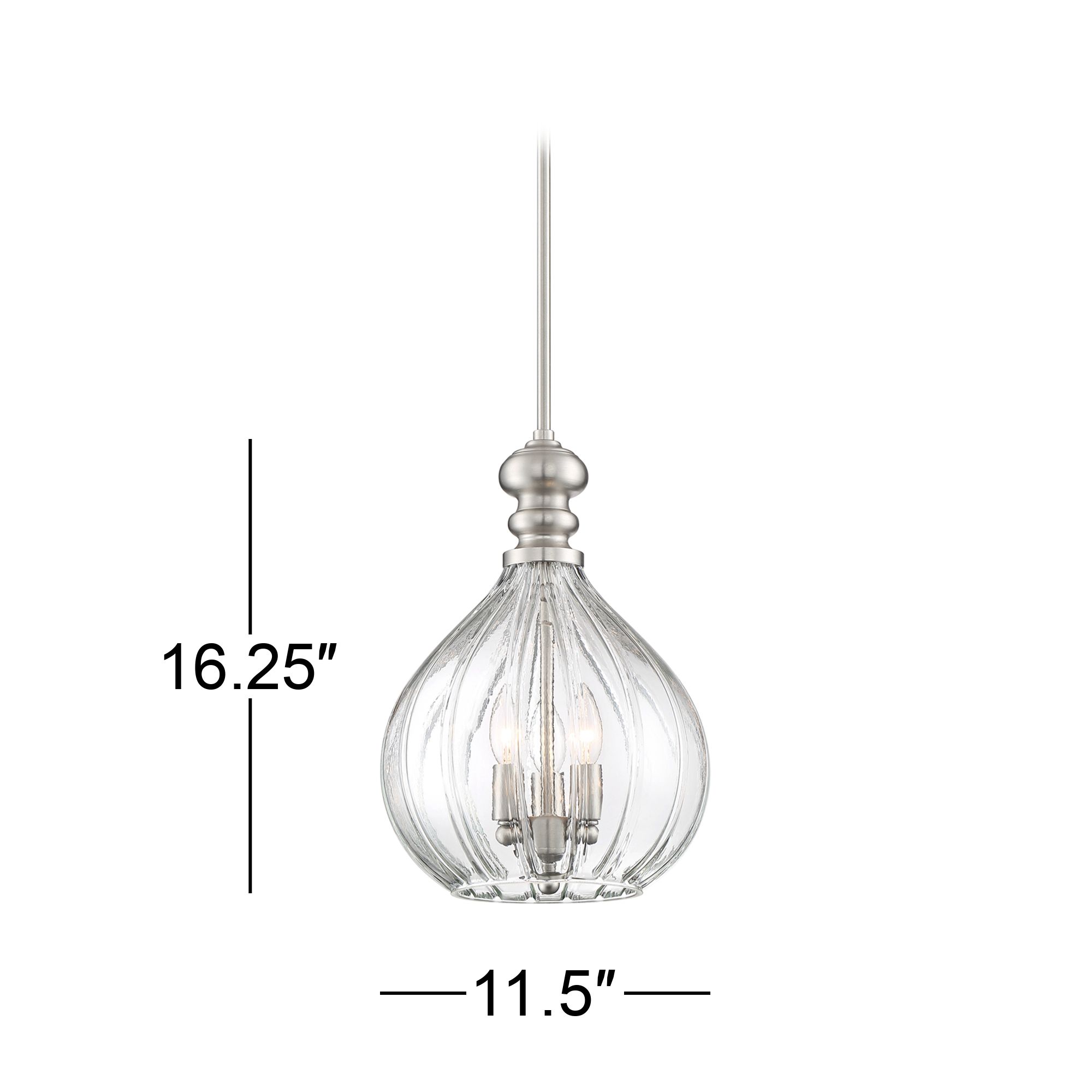 Possini Euro Houten 11 1/2" Wide Nickel and Handcrafted Glass Pendant