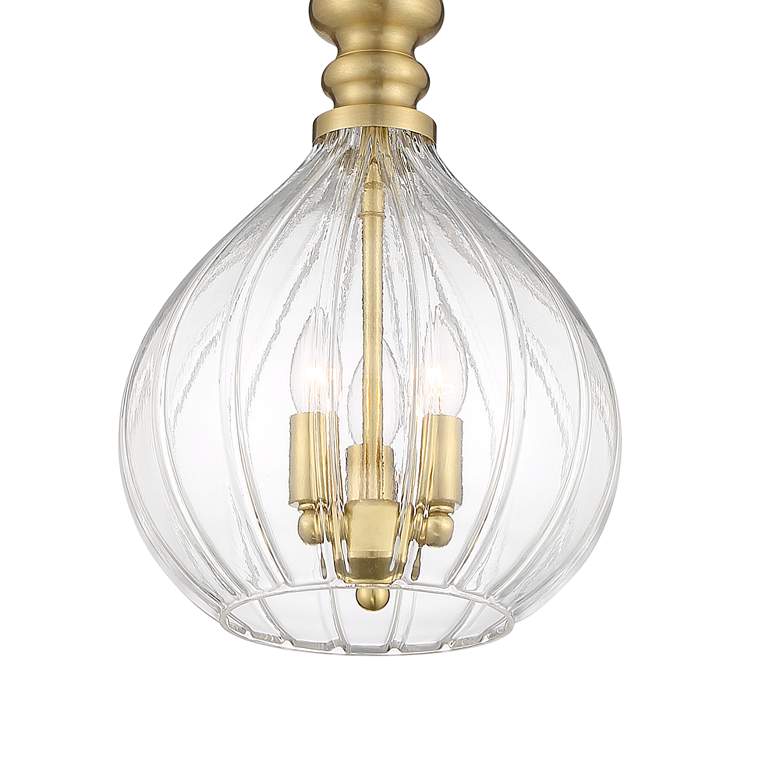 Image 3 Possini Euro Houten 11 1/2" Wide Soft Gold 3-Light Glass Mini Pendant more views