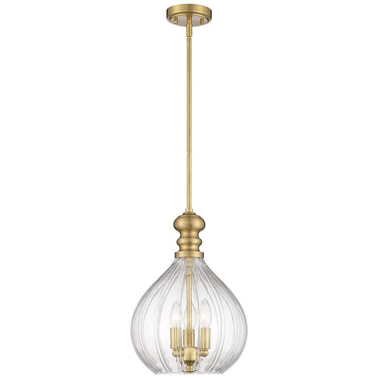 Image 5 Possini Euro Houten 11 1/2" Wide Soft Gold 3-Light Glass Mini Pendant more views