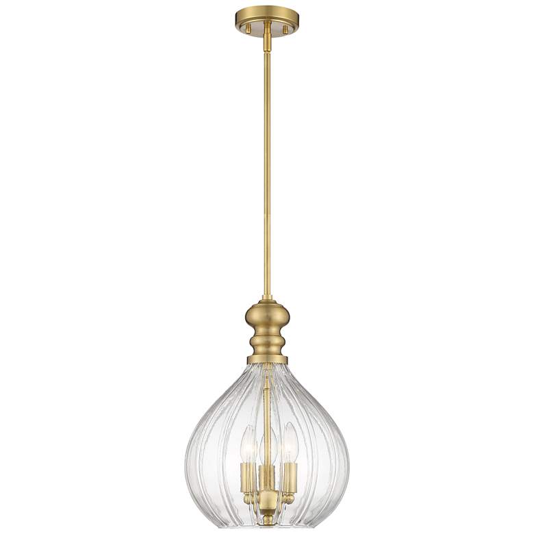 Image 5 Possini Euro Houten 11 1/2 inch Wide Soft Gold 3-Light Glass Mini Pendant more views