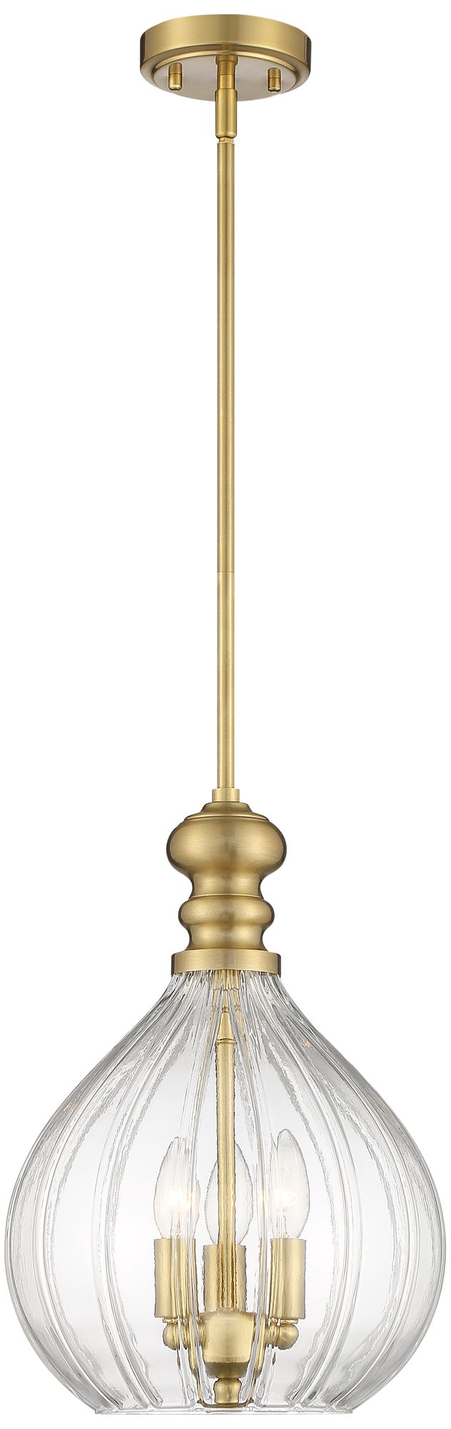 Possini Euro Houten 11 1/2" Wide Soft Gold 3-Light Glass Mini Pendant in scene