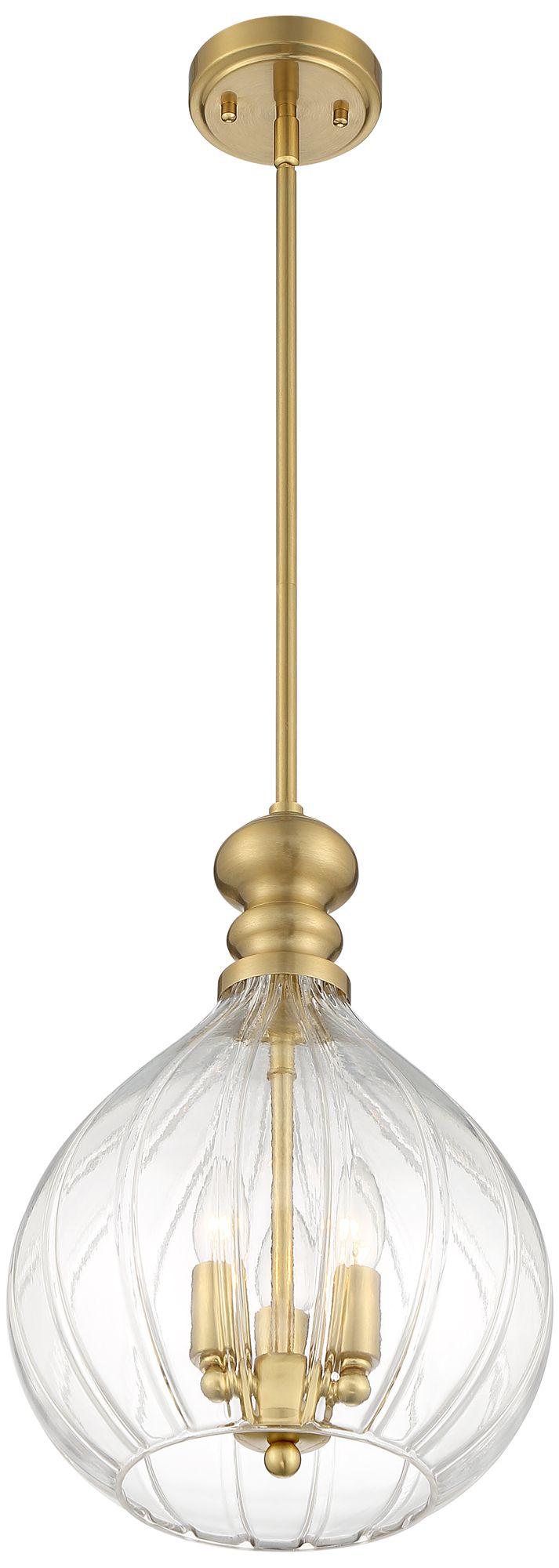 Possini Euro Houten 11 1/2" Wide Soft Gold 3-Light Glass Mini Pendant in scene