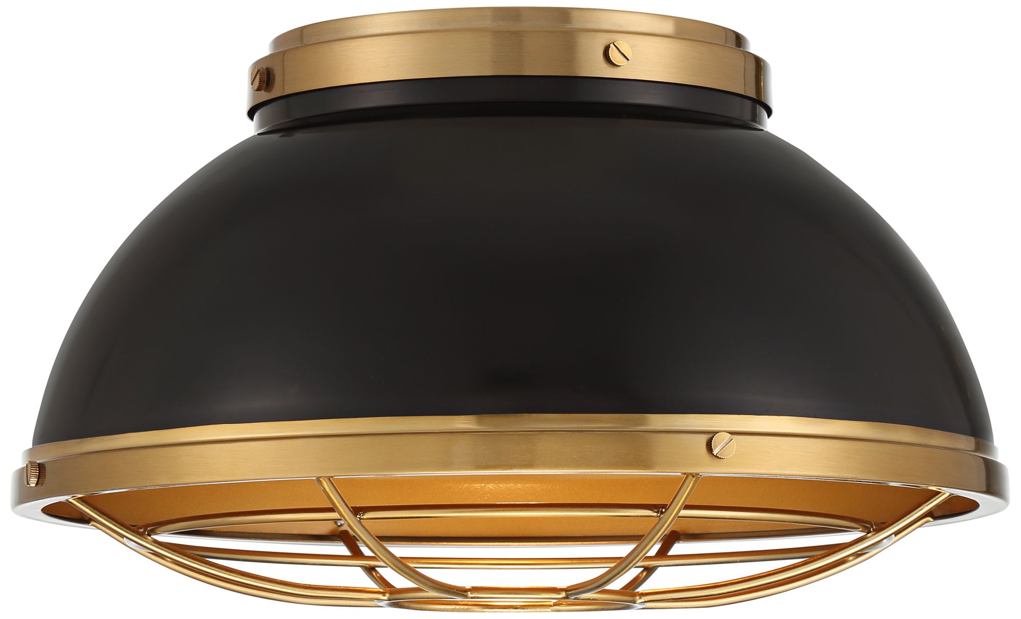 Image 4 Possini Euro Hylara 15" Wide Gloss Black and Warm Brass Ceiling Light more views