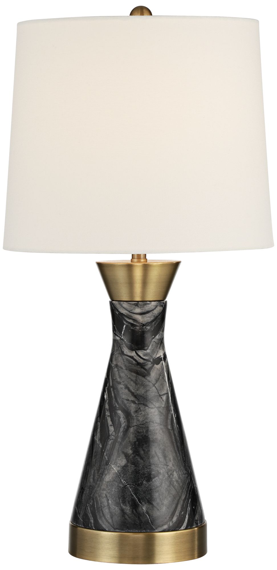 Image 2 Possini Euro Ibara 21 1/2" High Black Marble Modern USB Table Lamp