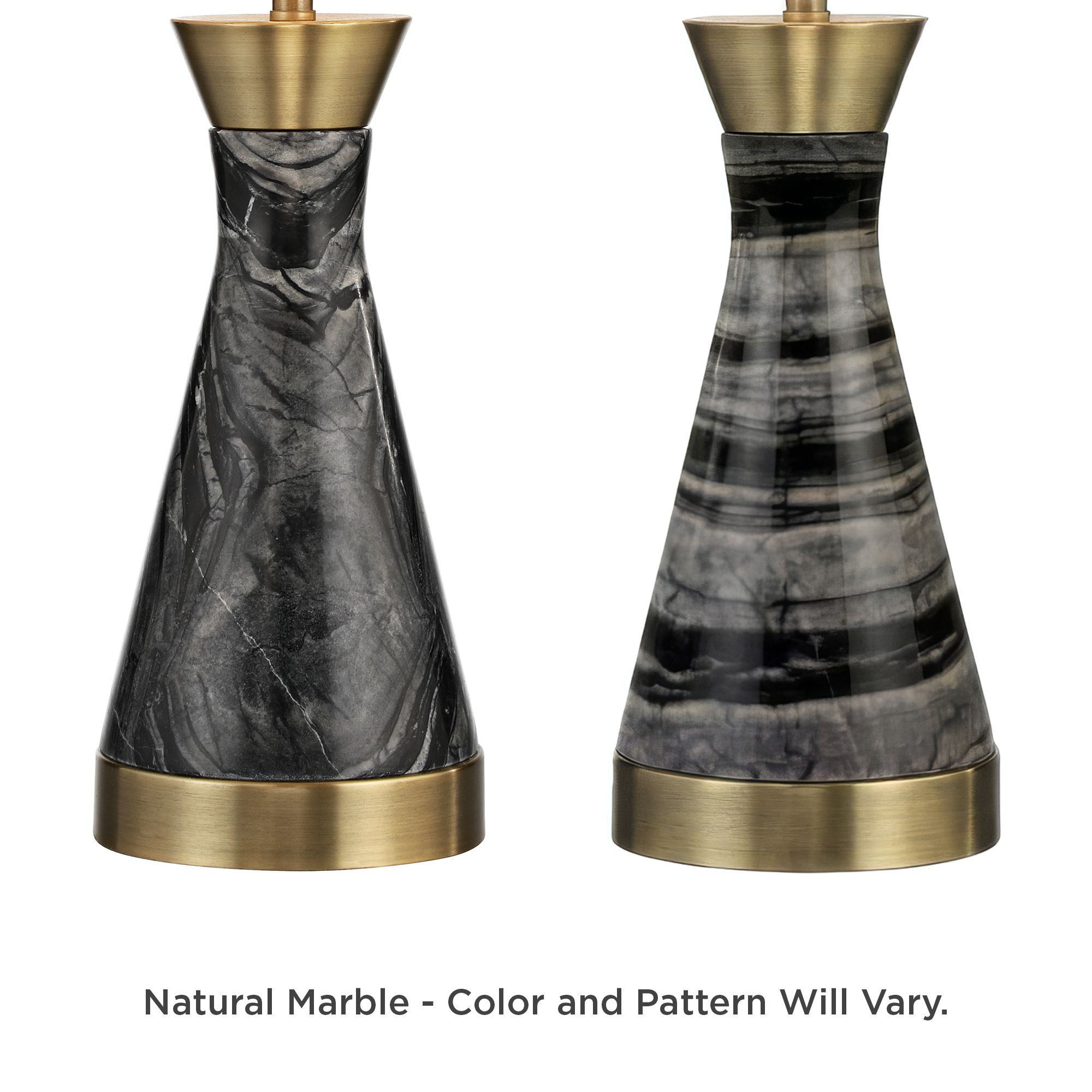 Possini Euro Ibara 21 1/2" High Black Marble Modern USB Table Lamp