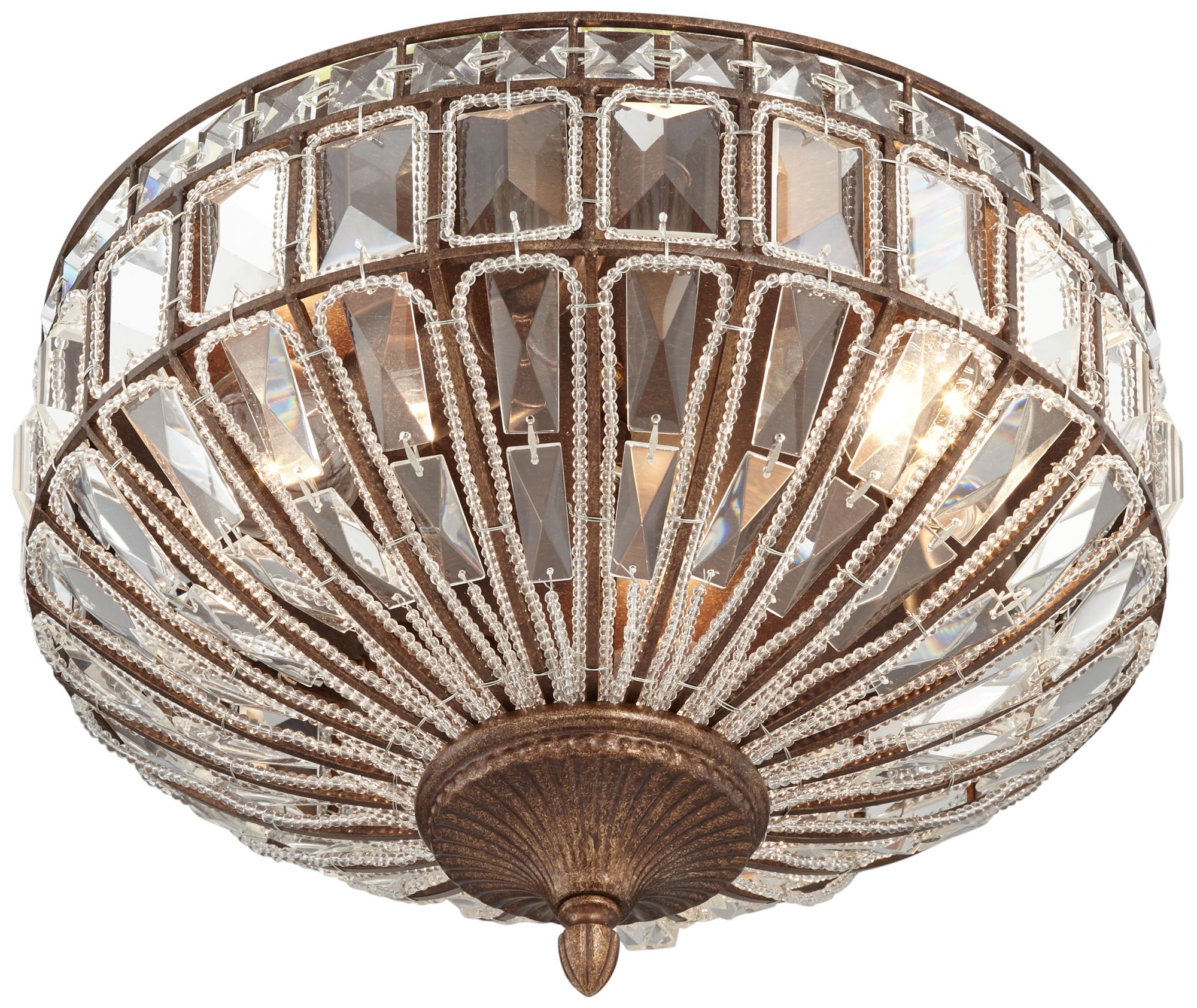 Image 2 Possini Euro Ibeza 15 1/2" Mocha and Crystal Ceiling Light