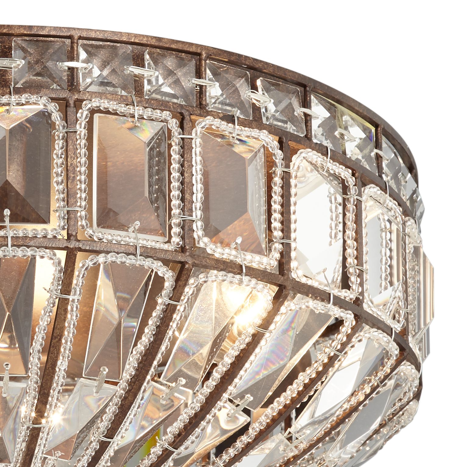 Image 3 Possini Euro Ibeza 15 1/2" Mocha and Crystal Ceiling Light more views