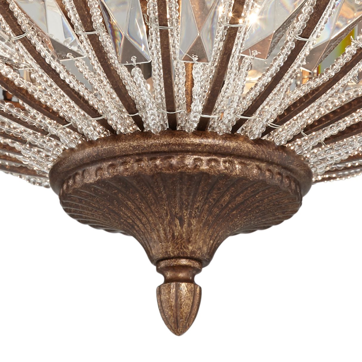 Image 4 Possini Euro Ibeza 15 1/2" Mocha and Crystal Ceiling Light more views