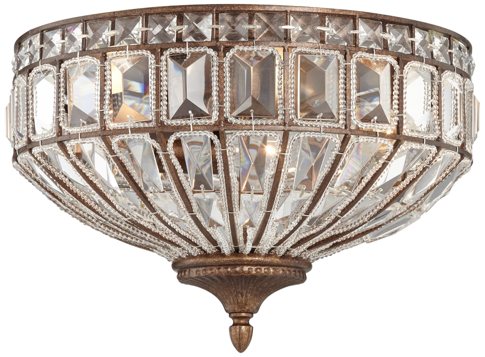 Image 5 Possini Euro Ibeza 15 1/2" Mocha and Crystal Ceiling Light more views