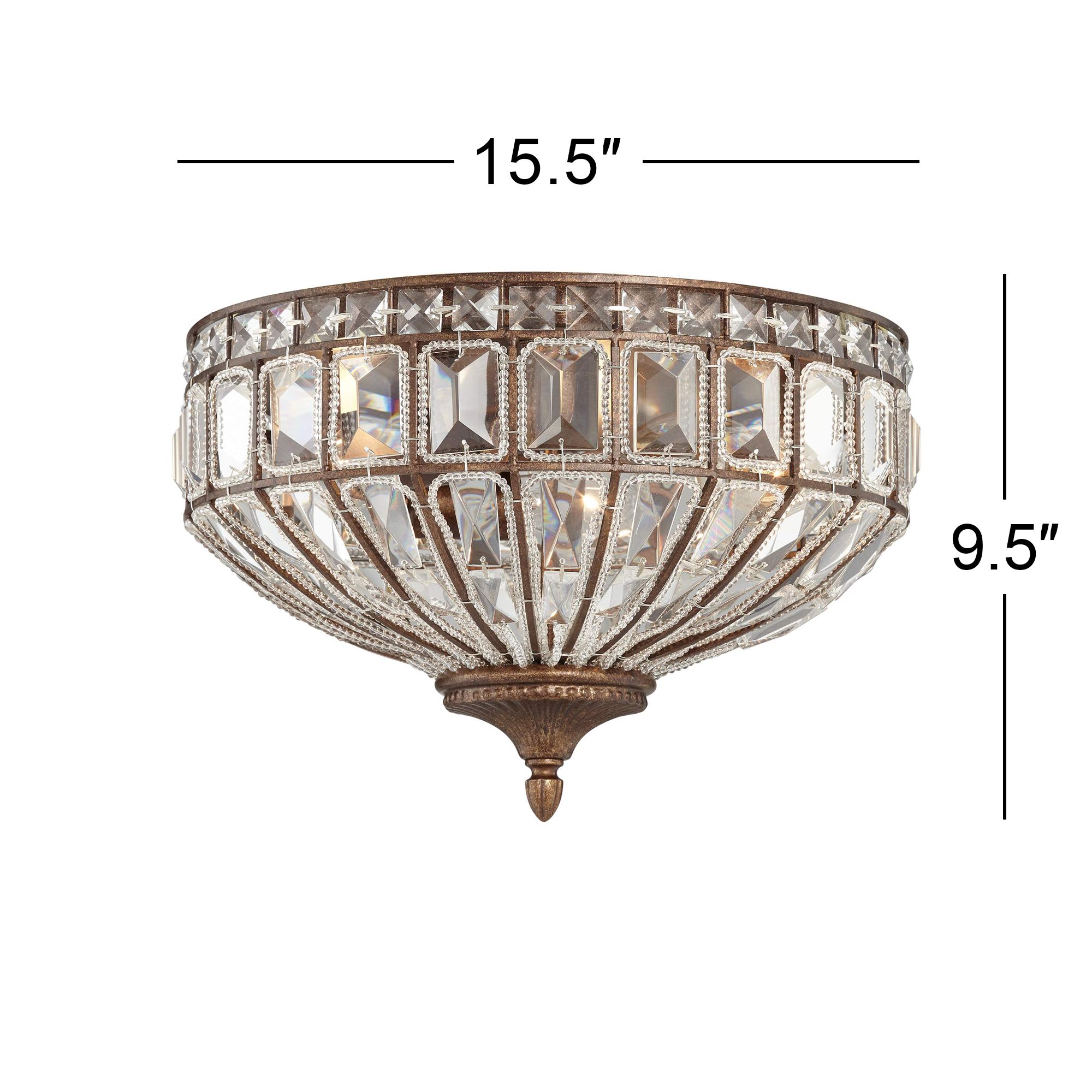 Image 7 Possini Euro Ibeza 15 1/2" Mocha and Crystal Ceiling Light more views