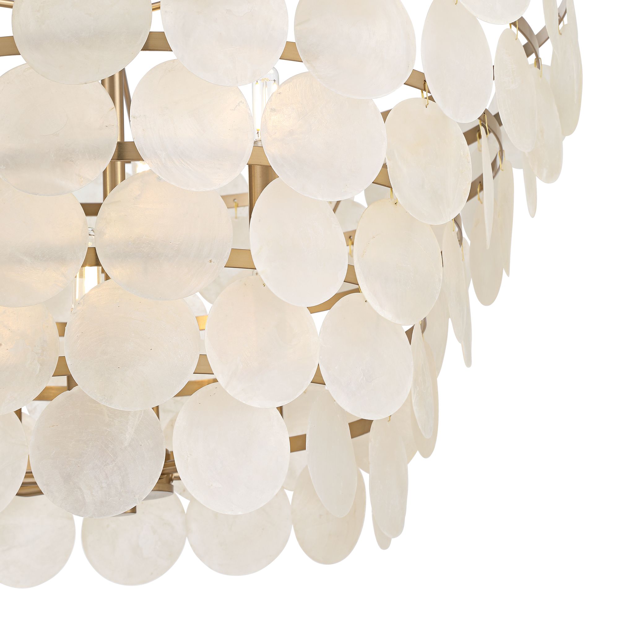 Image 4 Possini Euro Ibiza 26" Wide Capiz and Brass Coastal 6-Light Chandelier more views