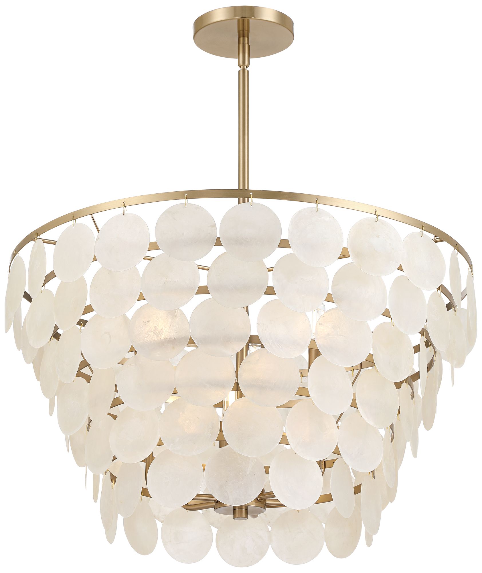 Watch A Video About the Possini Euro Ibiza Capiz and Brass Coastal 6 Light Chandelier