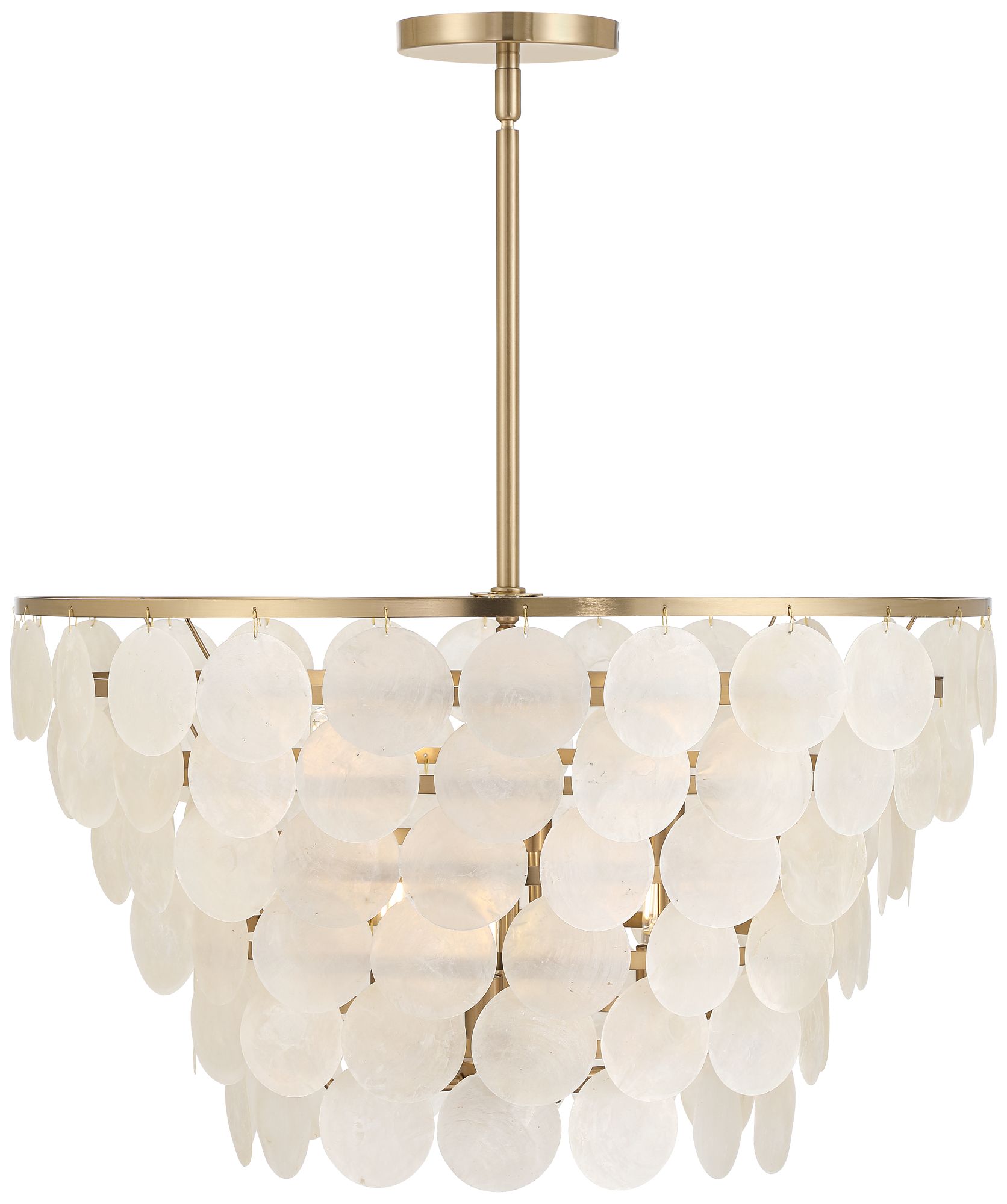 Watch A Video About the Possini Euro Ibiza Capiz and Brass Coastal 6 Light Chandelier