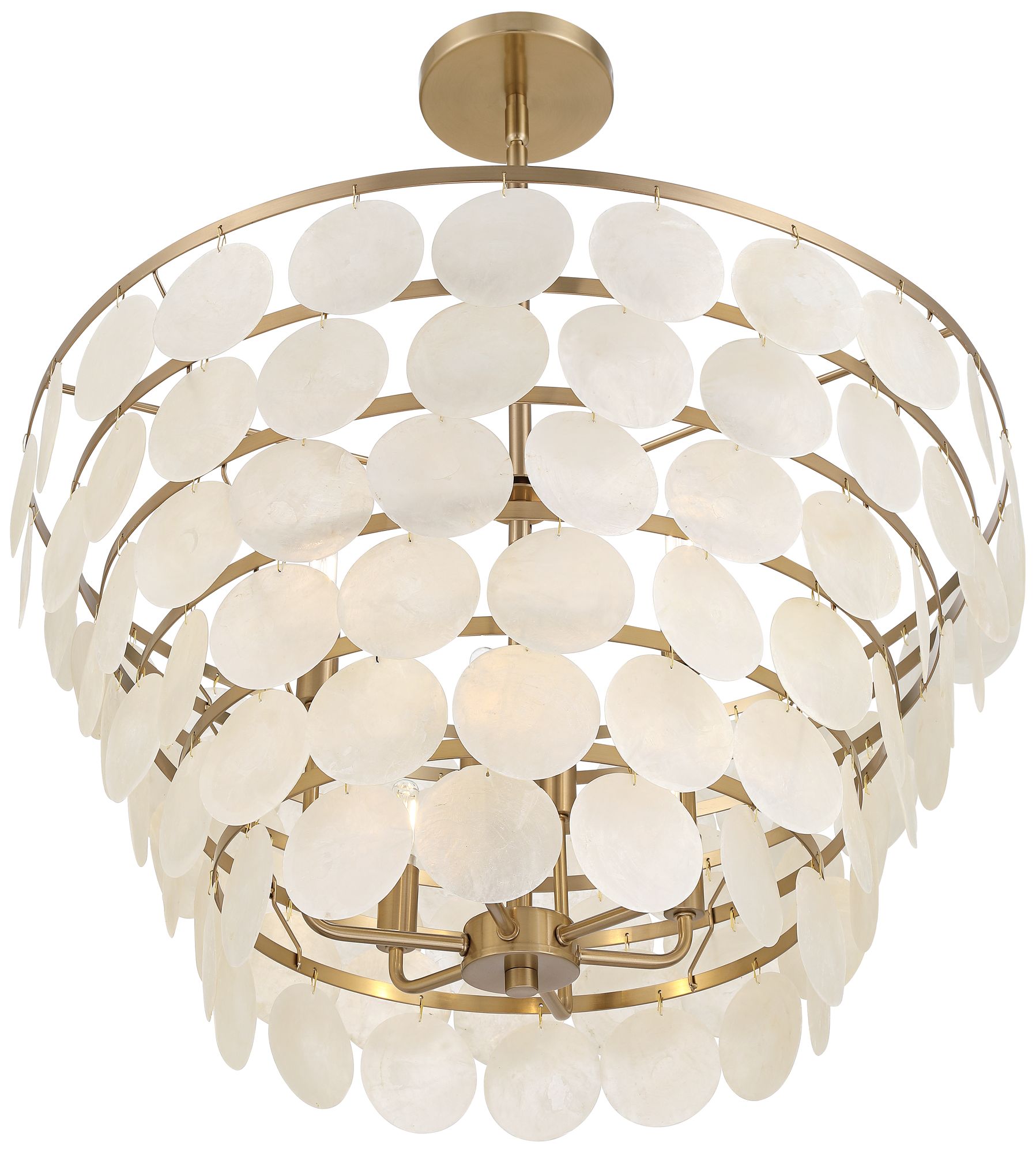 Watch A Video About the Possini Euro Ibiza Capiz and Brass Coastal 6 Light Chandelier