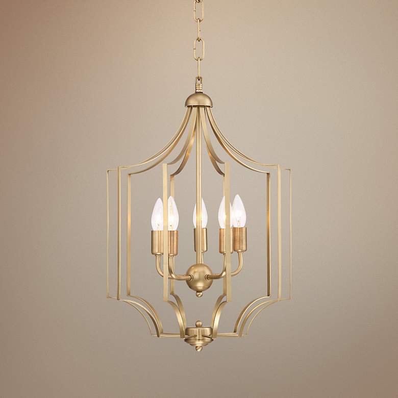 Image 1 Possini Euro Icaria 15" Wide Brass Pendant Light