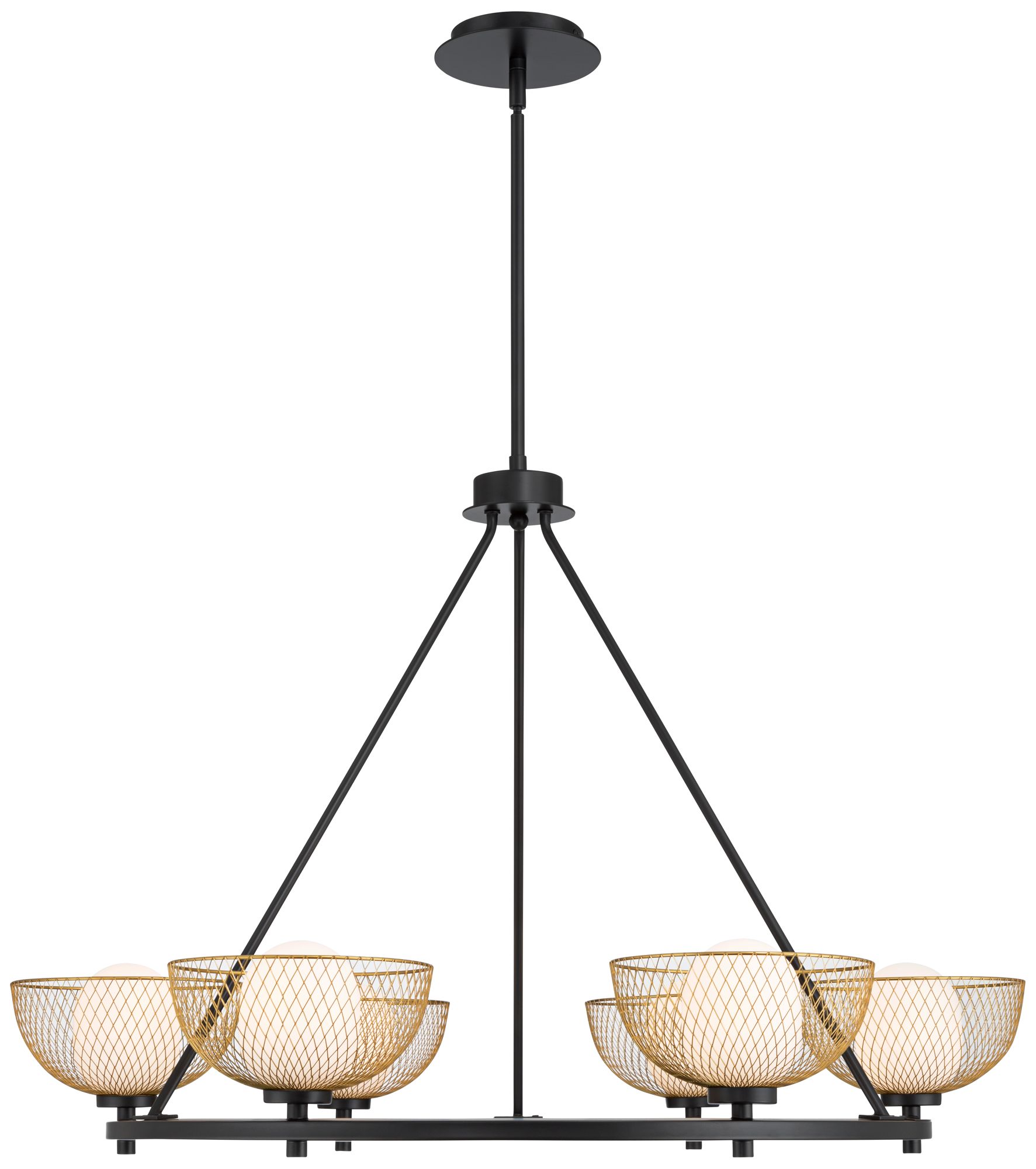 Possini Euro Icaron 33 1/2"W Black and Gold 6-Light Large Chandelier in scene