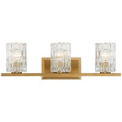 Possini Euro Icelight 25&quot; Wide Ice Glass and Gold Bath Light