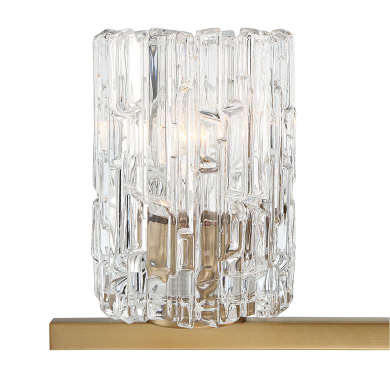 Image 3 Possini Euro Icelight 25 inch Wide Ice Glass and Gold Bath Light more views
