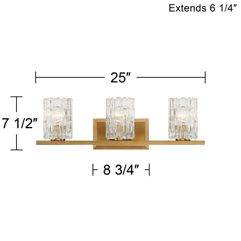 Image 7 Possini Euro Icelight 25" Wide Ice Glass and Gold Bath Light more views