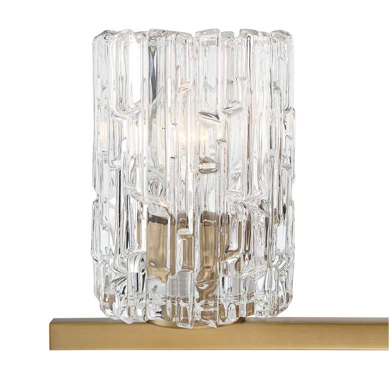 Image 3 Possini Euro Icelight 36 inch Wide Ice Glass and Warm Brass Bath Light more views