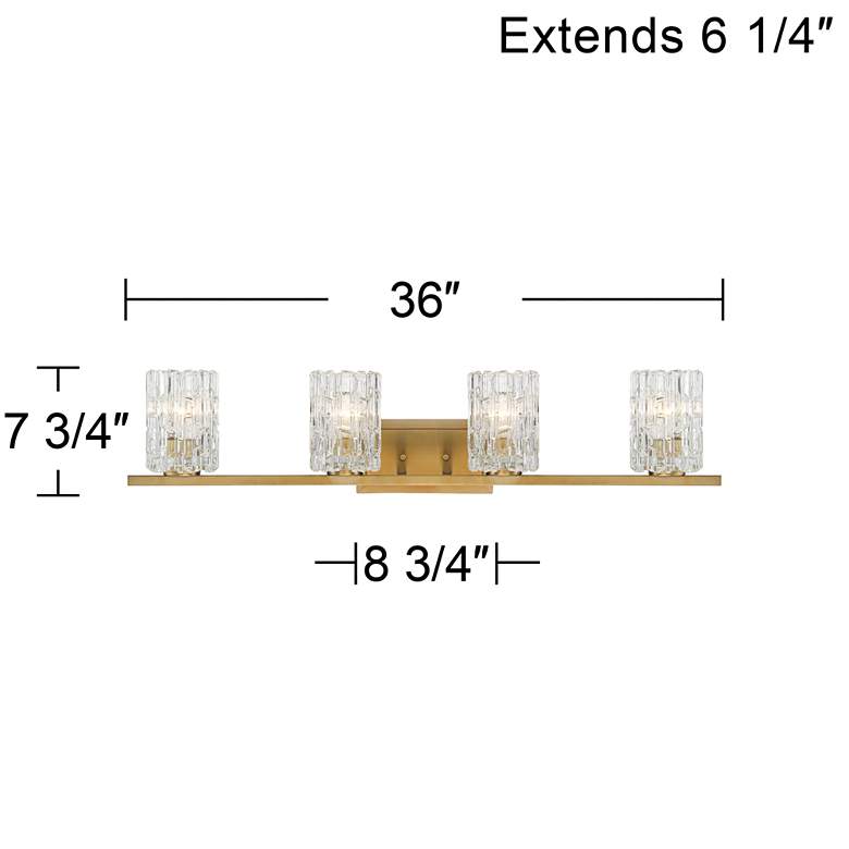 Image 7 Possini Euro Icelight 36" Wide Ice Glass and Warm Brass Bath Light more views