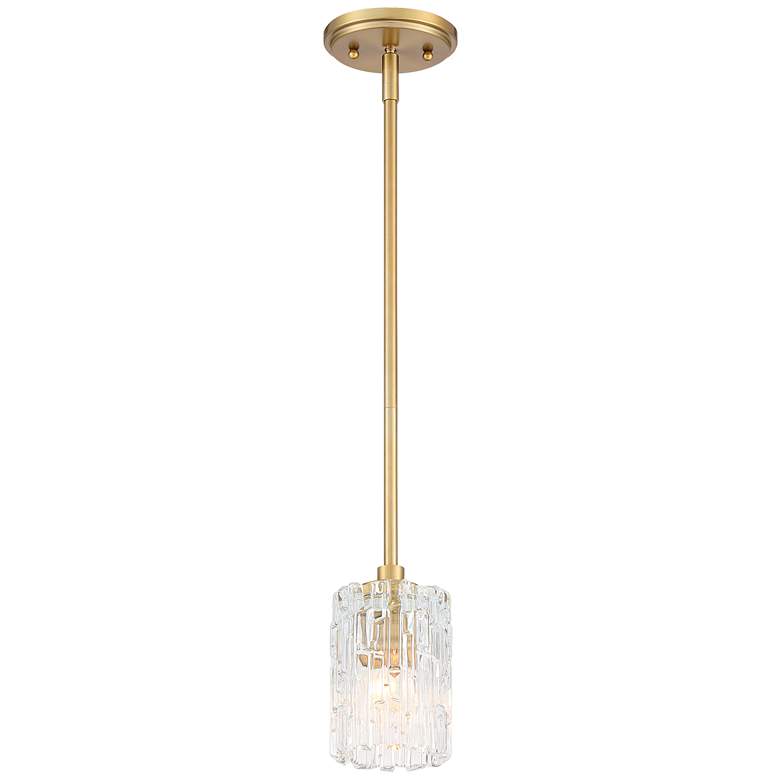 Image 5 Possini Euro Icelight 4 1/4 inch Wide Warm Brass Mini Pendant more views