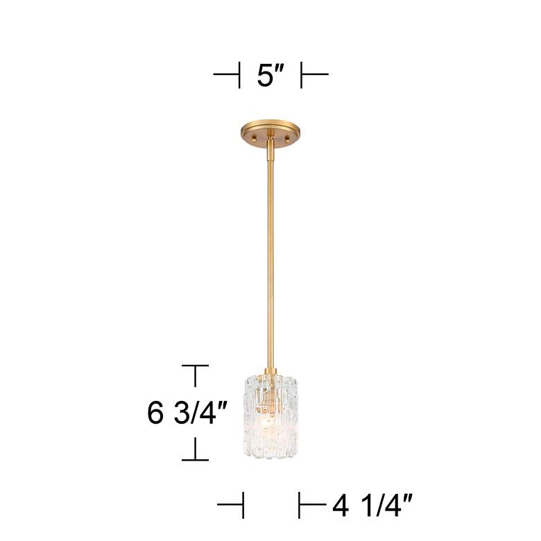 Image 7 Possini Euro Icelight 4 1/4" Wide Warm Brass Mini Pendant more views