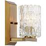 Possini Euro Icelight 8 3/4" High Ice Glass Warm Brass Wall Sconce