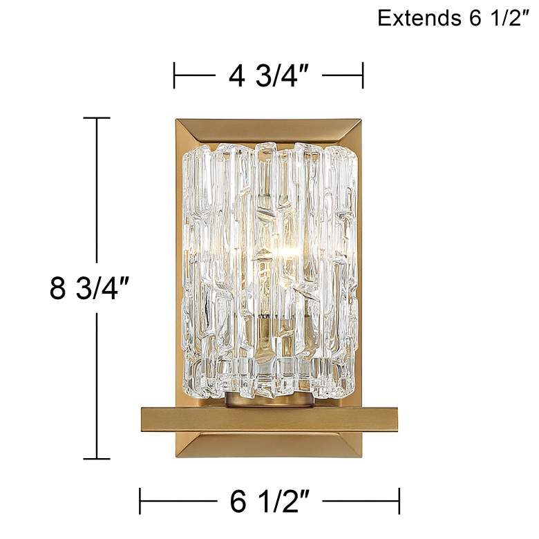 Image 6 Possini Euro Icelight 8 3/4" High Ice Glass Warm Brass Wall Sconce more views
